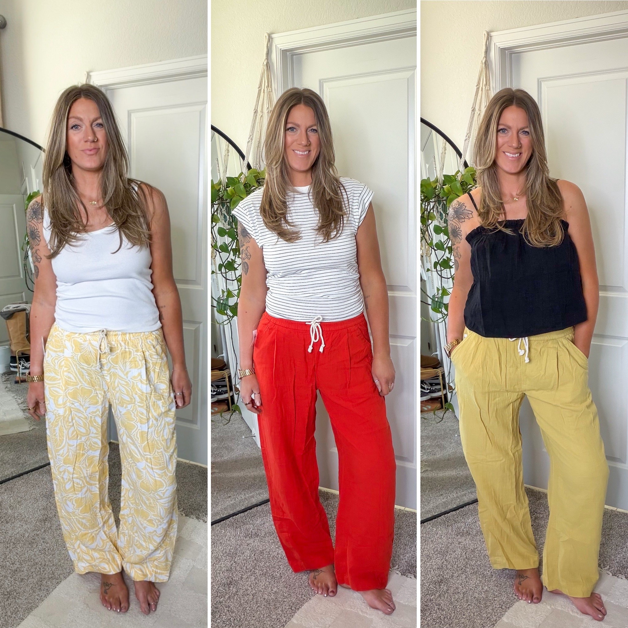 Linen barrel pants - perfect for spring break (and spring) wearing a medium tall. Large white tank, medium reg tops 
🇨🇦 links saved at the end 

#LTKOver40 #LTKTall #LTKSaleAlert