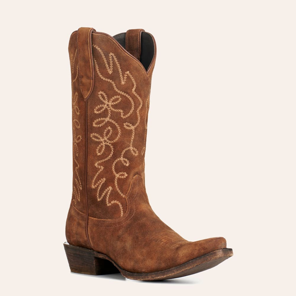 Ariat Women's Jukebox Dark Ginger Suede Snip Toe Cowboy Boots | Cavender's