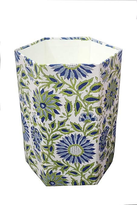Christmas Decorative Hand Block Printed Waste Basket/Trash Can/Garbage Can/Card Board Trash Can H... | Amazon (US)