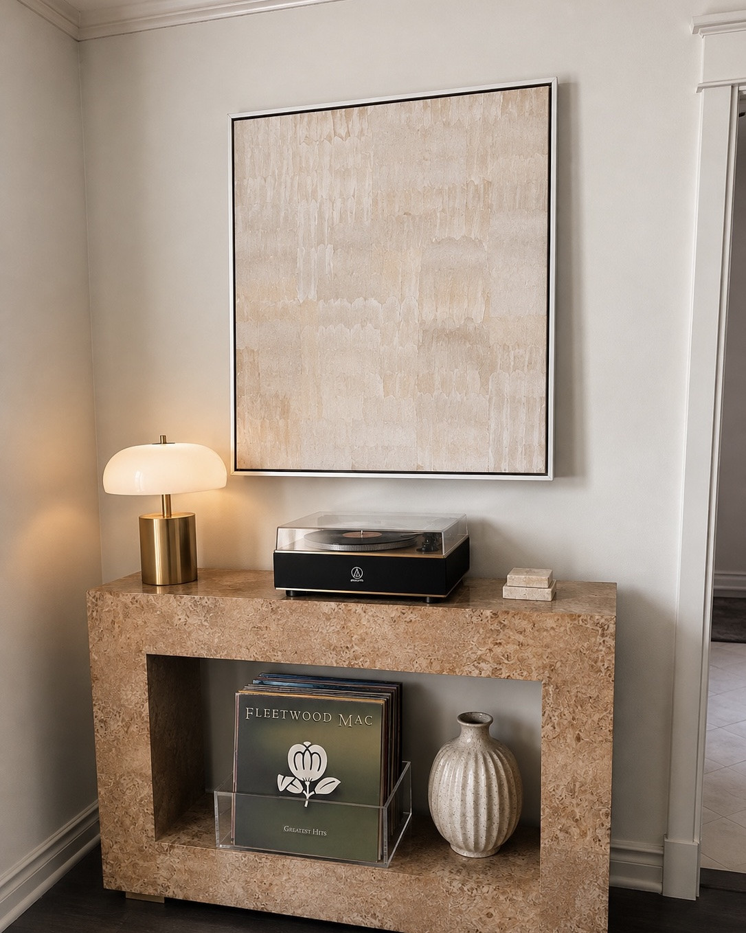 Used ChatGPT to try out new lamp and decor for my console table. 
Very impressed with it, from Amazon!

#LTKHome