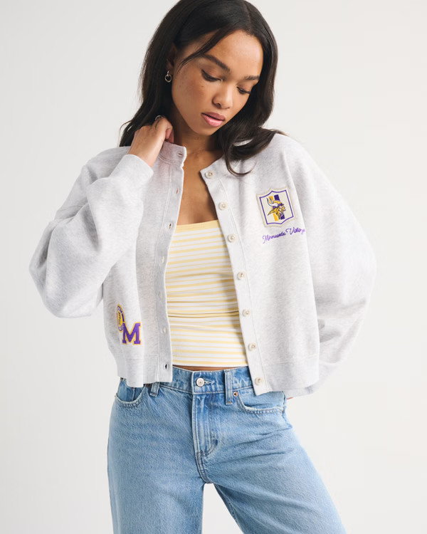 New!BestsellerNFL by AbercrombieMinnesota Vikings Sunday Shrunken Cardigan | Abercrombie & Fitch (US)