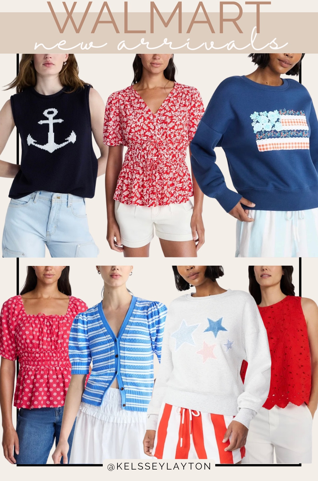 Walmart new arrival, red white and blue tops 

#LTKmomlife #LTKootd