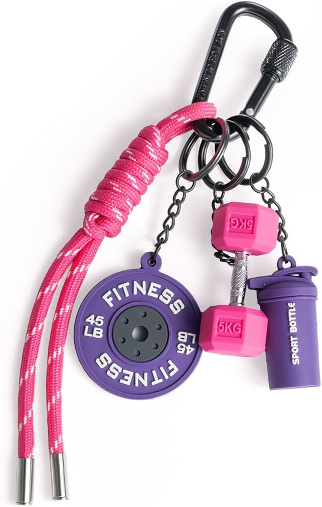 Dumbbell & Weights Keychain, Bag Purse Charms Gift for fitness Women and Men, Cute Mini Car Key C... | Amazon (US)