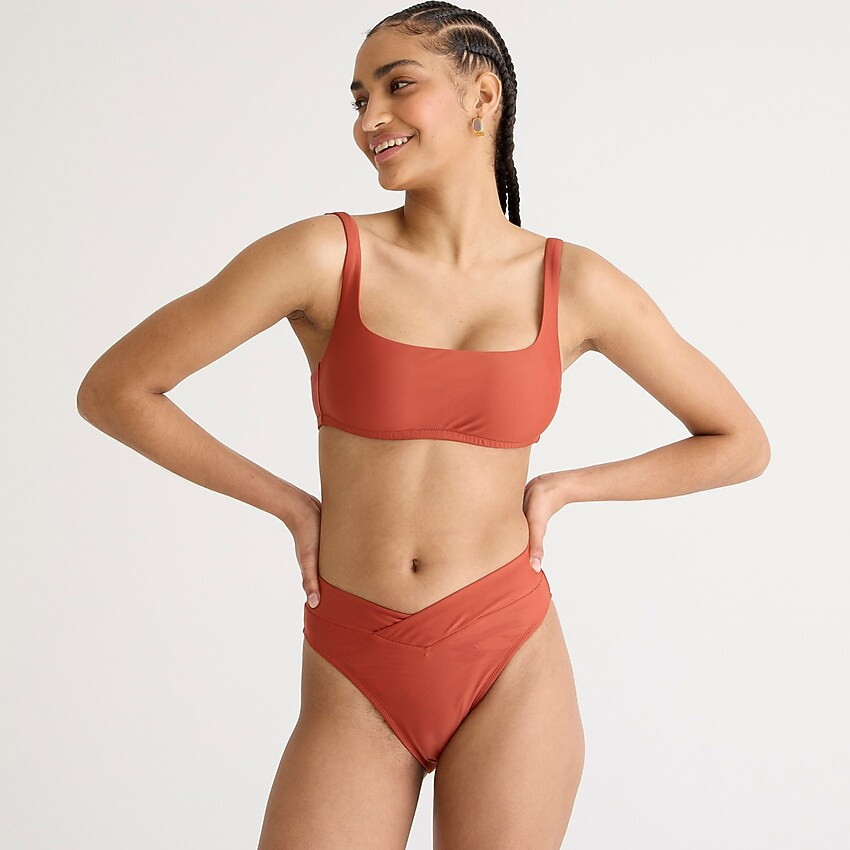 Cross-front cheeky bikini bottom | J. Crew US