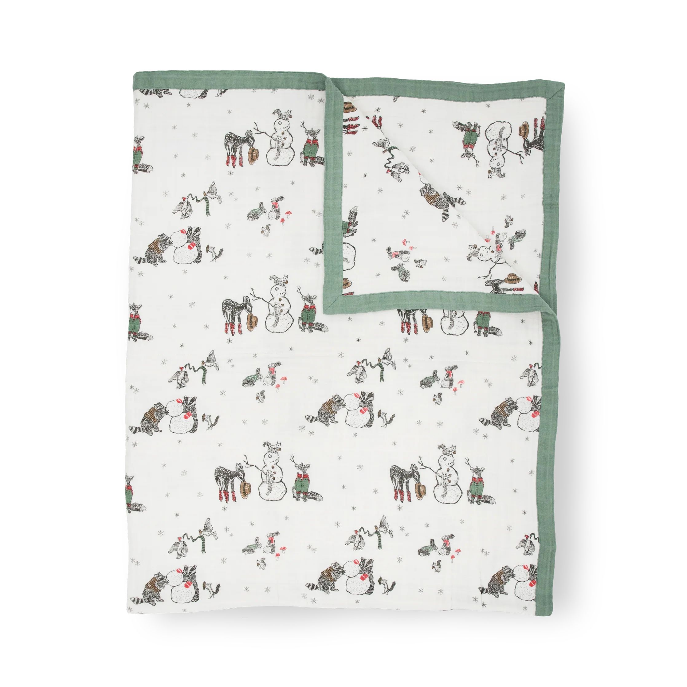 Cotton Muslin Quilted Throw - Snow Day | Little Unicorn