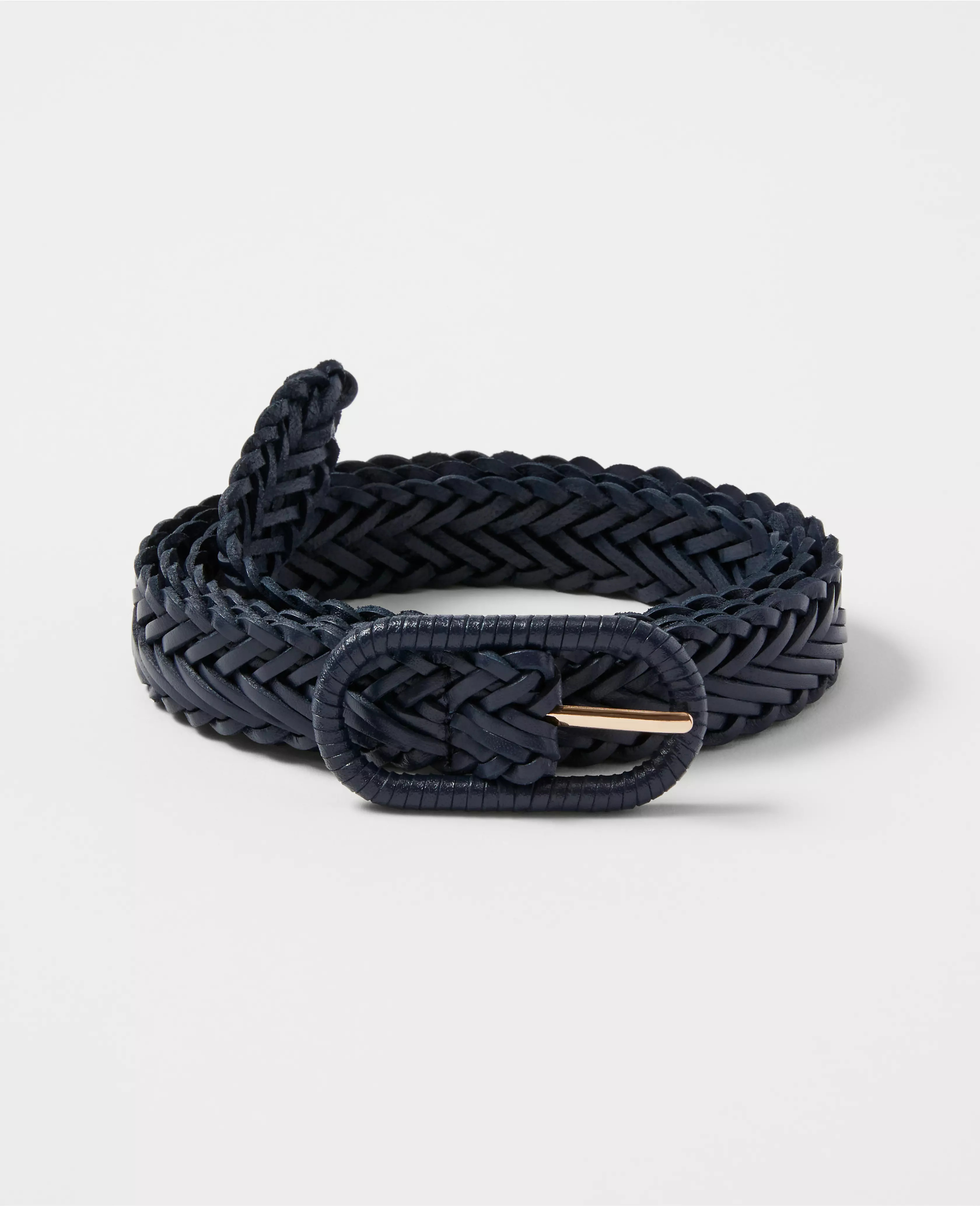 Woven Skinny Leather Belt | Ann Taylor (US)