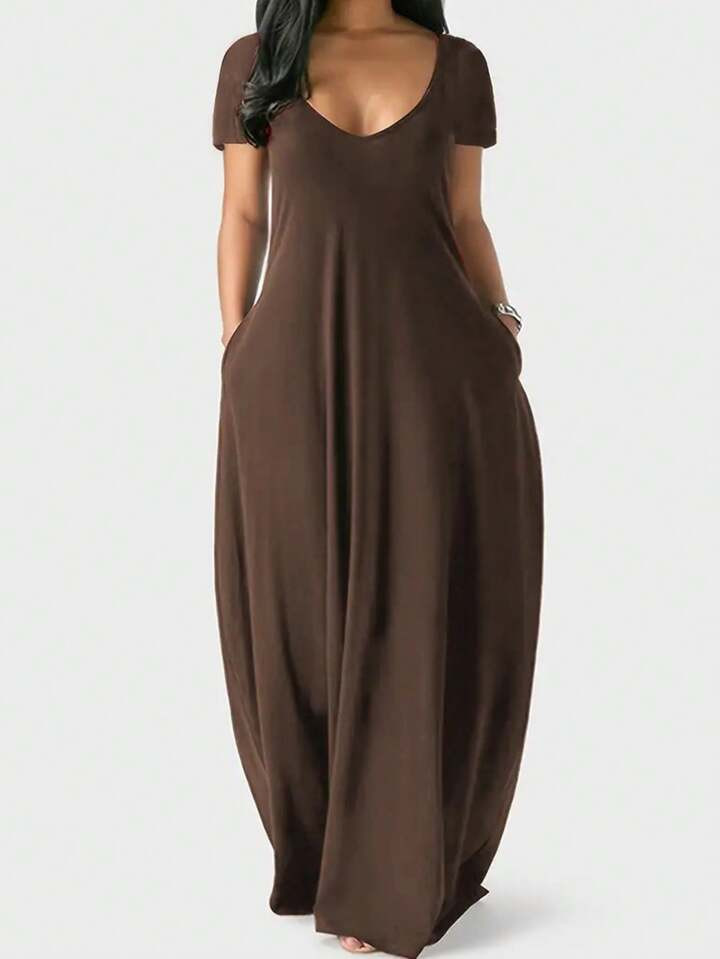 SHEIN LUNE Short Sleeve Dress With Hidden Pocket | SHEIN