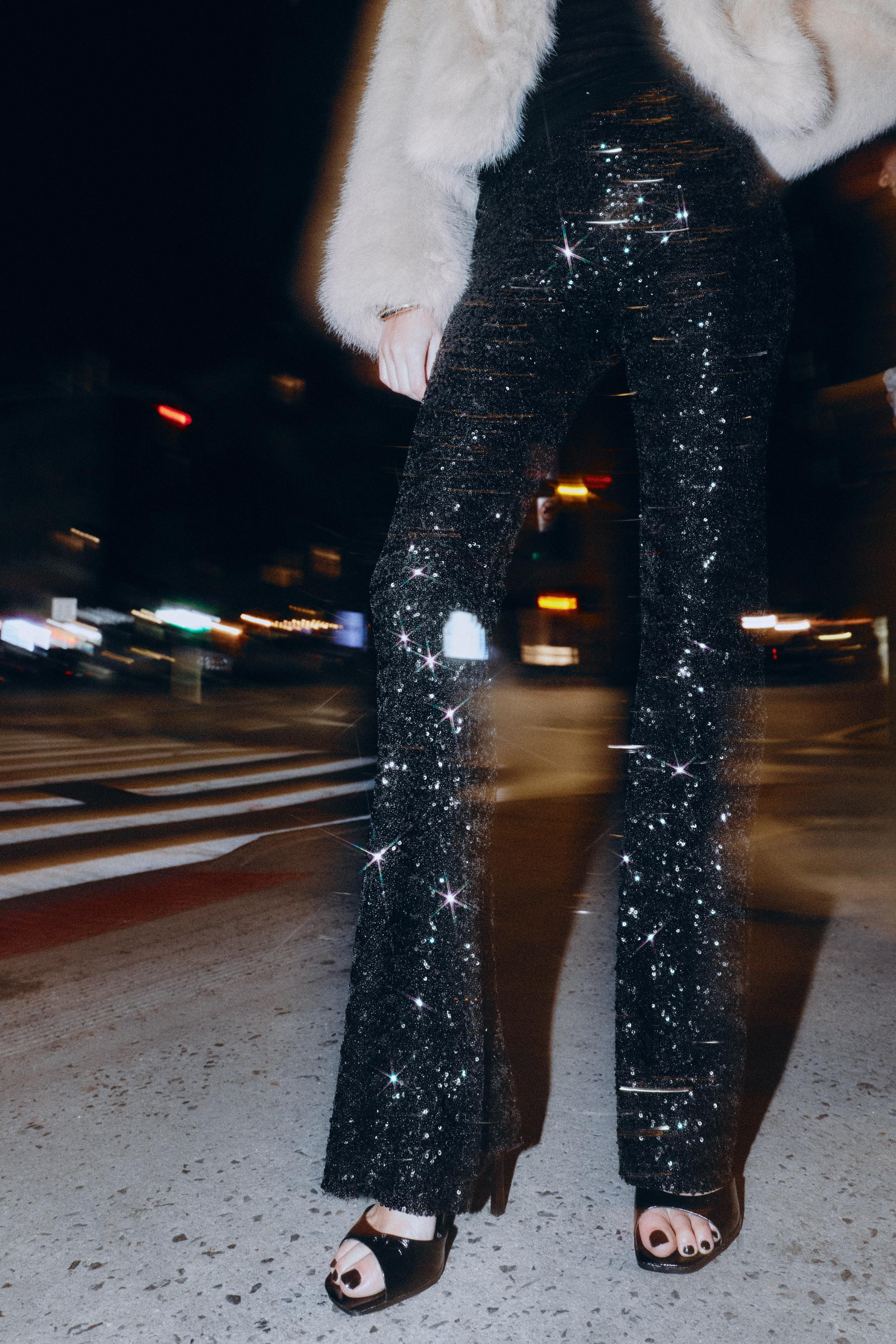 FLARE SEQUIN LEGGINGS | Zara US