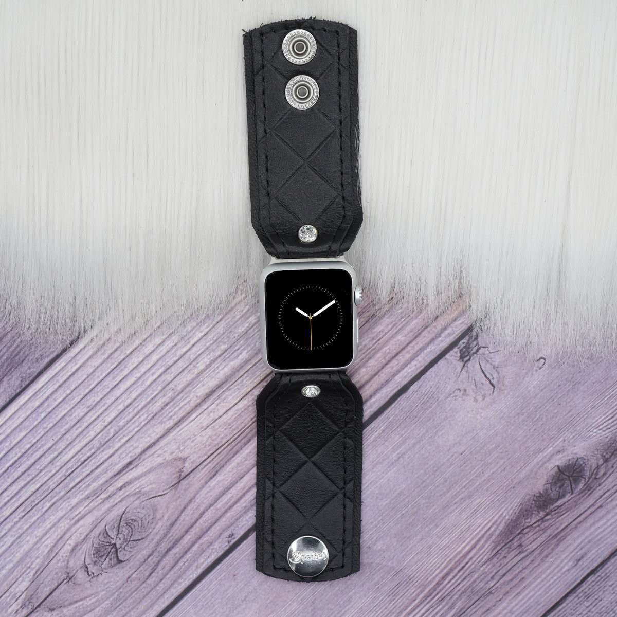 Limited Edition Bow Band in Luxe Quilted Leather in Black | Sparkl