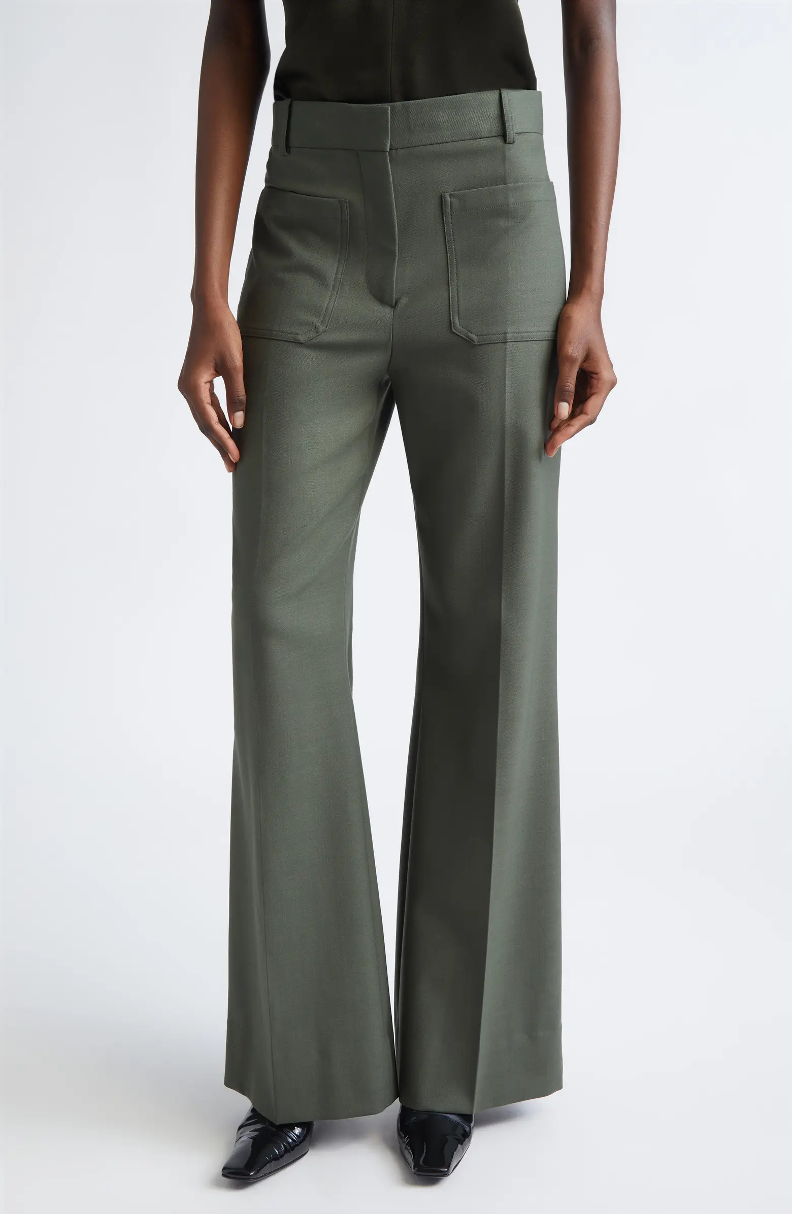 Alina High Waist Flare Leg Trousers | Nordstrom