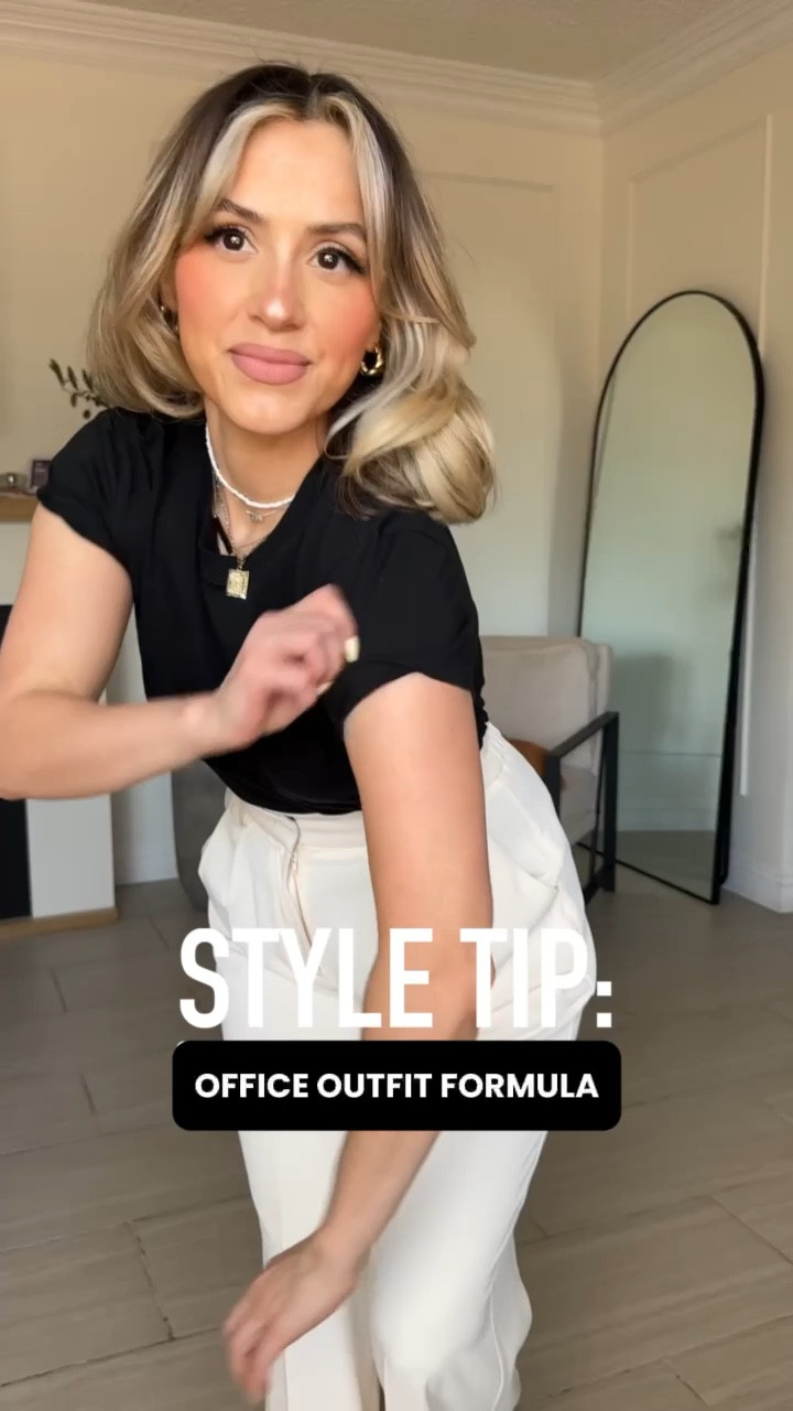 Office outfit formula for my corporate girlies 😍

✔️ the trousers are from the same brand, same size just different color. The first ones are in BEIGE the second ones are in LIGHT GREY. | I'm wearing them in SMALL LONG THIN (I'm 5'2) and I can wear them comfortably with a 3 inch heel or sneakers. 

✔️ I promise you that these crewneck T-shirts are not like the rest. These are good quality very nice T-shirts that look very professional. They're not vintagey they're not very thin. They are a nice crisp quality.. 

#LTKU #LTKPetite #LTKWorkwear

#LTKWorkwear #LTKU #LTKStyleTip