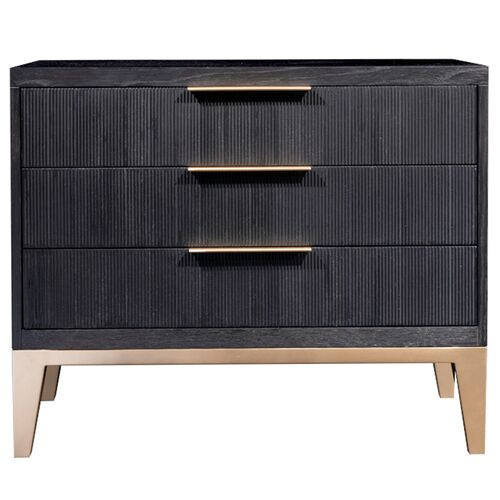 Ella Three Drawer Nightstand, Onyx Oak | One Kings Lane