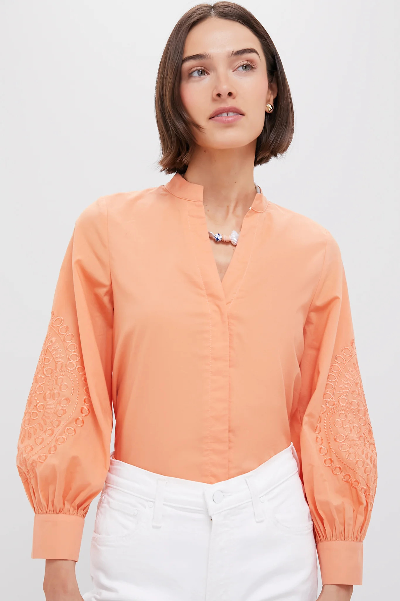 Peach Embroidered Wisteria Blouse | Tuckernuck (US)