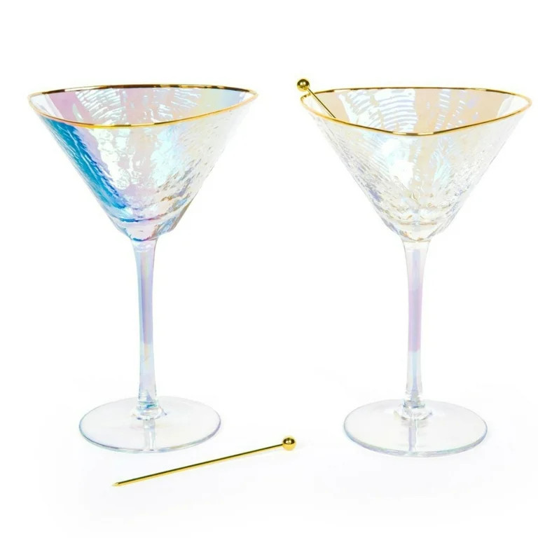 Iridescent Hammered Cocktail Glasses | Walmart (US)