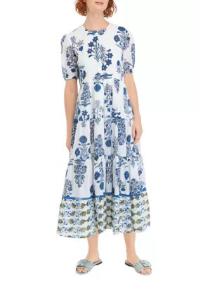 Ro's Garden Women's Daphne Midi Dress, Navy Blue, Small | Belk