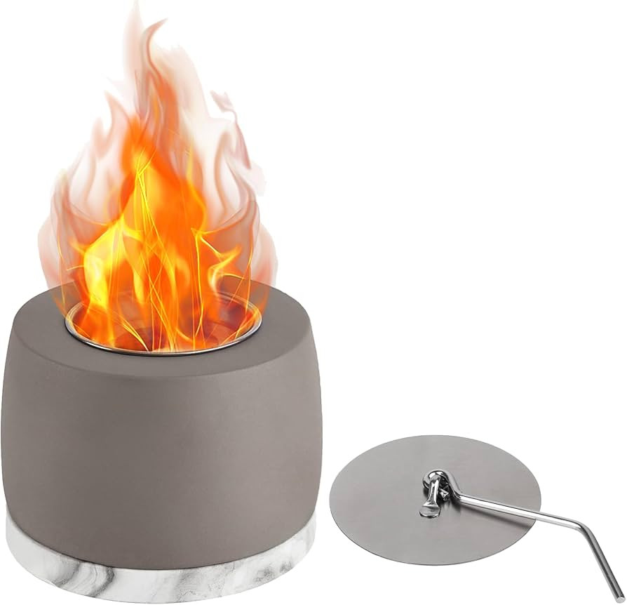 XIOYIG Tabletop Fire Pit, Portable Concrete Fire Pit Ethanol Fire Pit Table Top Firepit Fire Bowl... | Amazon (US)