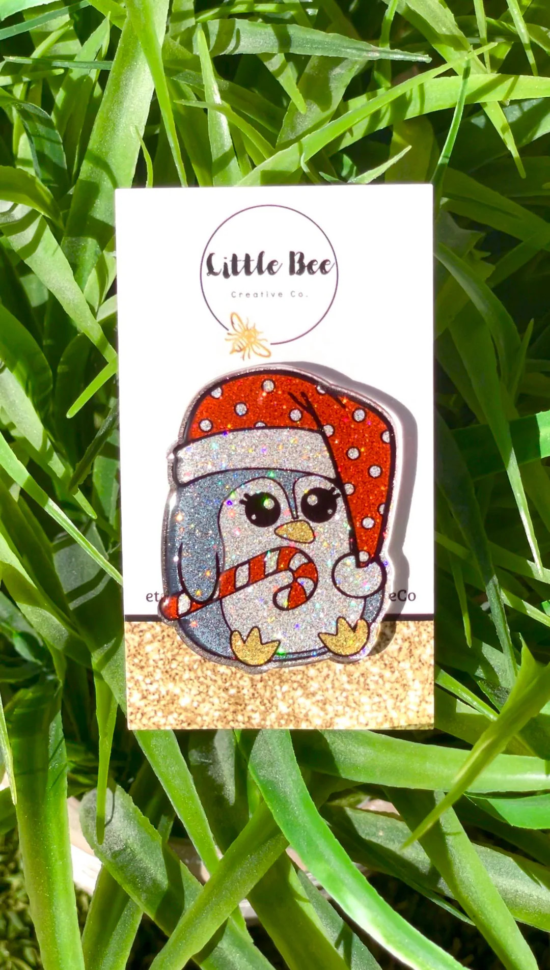 Glitter Baby Penguin Badge Reel: Acrylic Resin Pediatric Christmas - Etsy | Etsy (US)