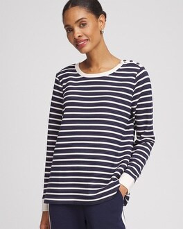 Zenergy® Striped Scuba Mariner Top | Chico's