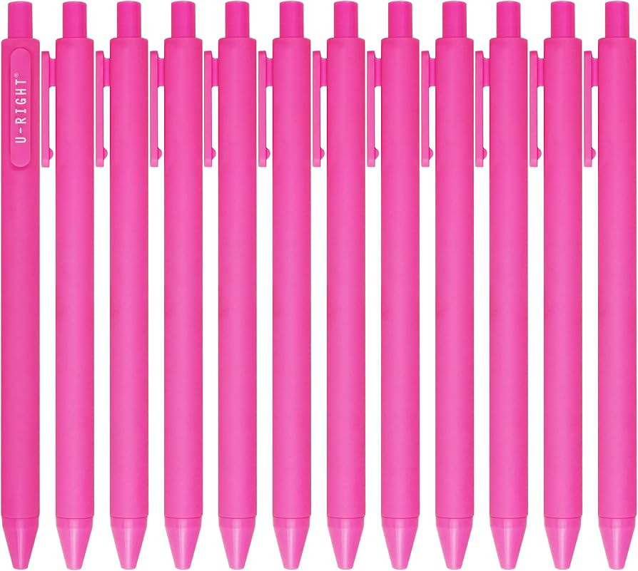 U-RIGHT 12 Pcs Gel Ink Pens Black Ink 0.5 mm Fine Point Smooth Writing Cute Pens for Office Schoo... | Amazon (US)