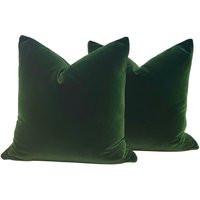 Designer Plush Velvet Pillow in Green. Decorative Pillow Rich Green, Luxurious Accent Cushion Cover, Solid Green Cover | Etsy (US)