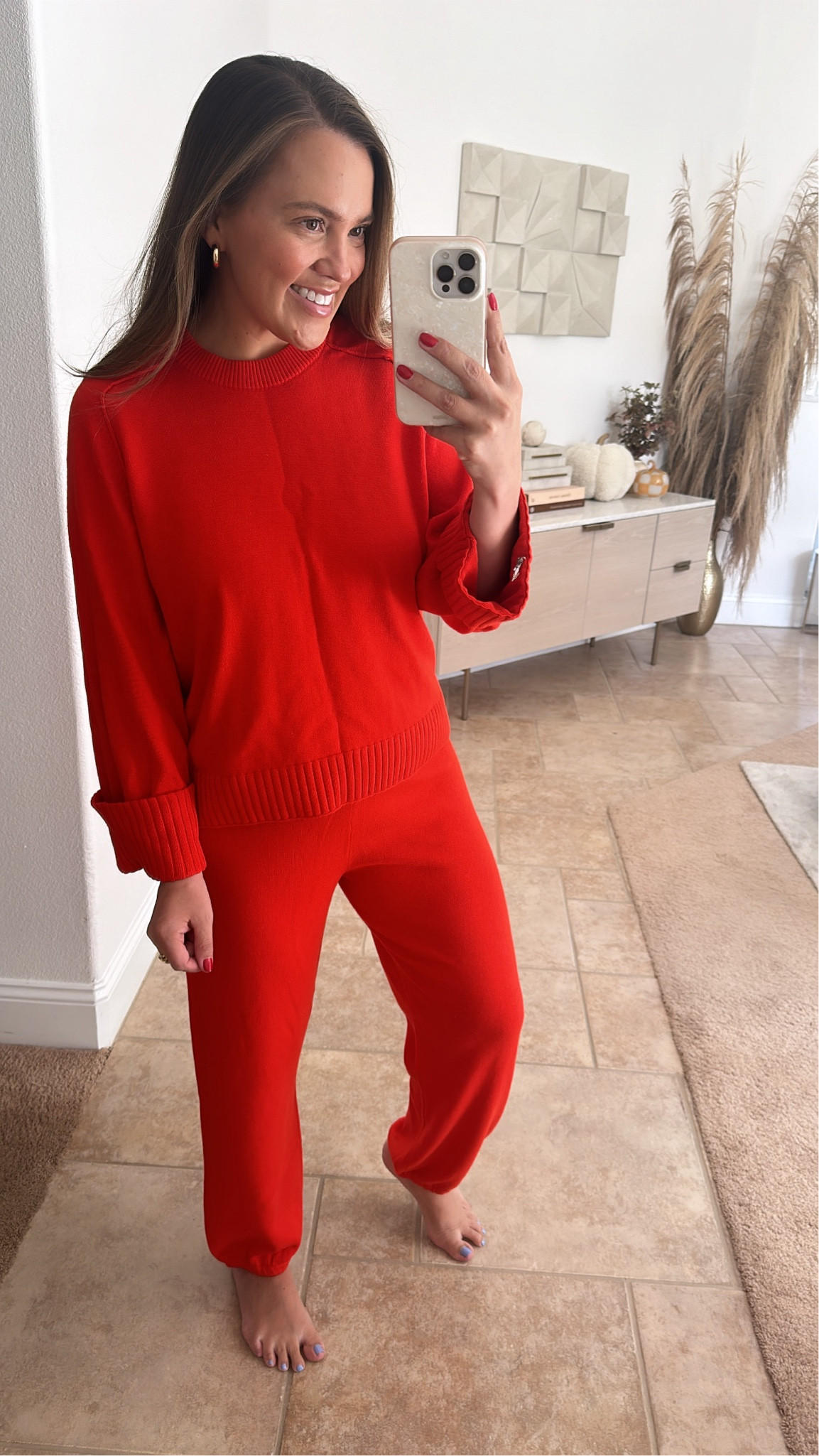 simkhai red knit set size medium bottoms and large top 