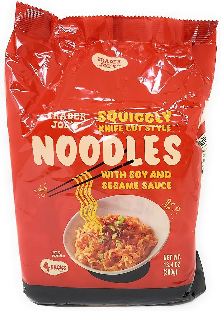 Trader Joe’s Squiggly Knife Cut Noodles with Soy & Sesame Sauce (4 Individual Packs Per Package... | Amazon (US)