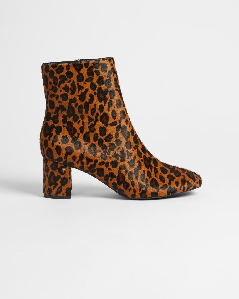 Imitation Leopard Block Heel Ankle Boot | Ted Baker (US)