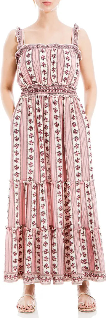 MAX STUDIO Mixed Print Ruffle Strap Maxi Dress | Nordstromrack | Nordstrom Rack