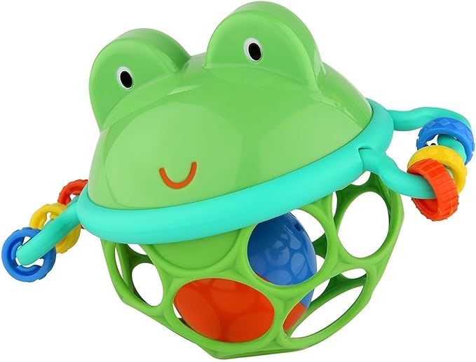 Bright Starts Oball Easy Grasp Jingle & Shake Pal Infant Toy, BPA-Free Green Frog Rattle, Age New... | Amazon (US)