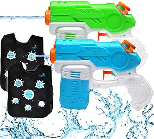 Water Gun, Squirt Super Soaker Guns, Activated Vest Outdoor Water Play Toys for Kids Age 4-8-10-12 | Amazon (US)