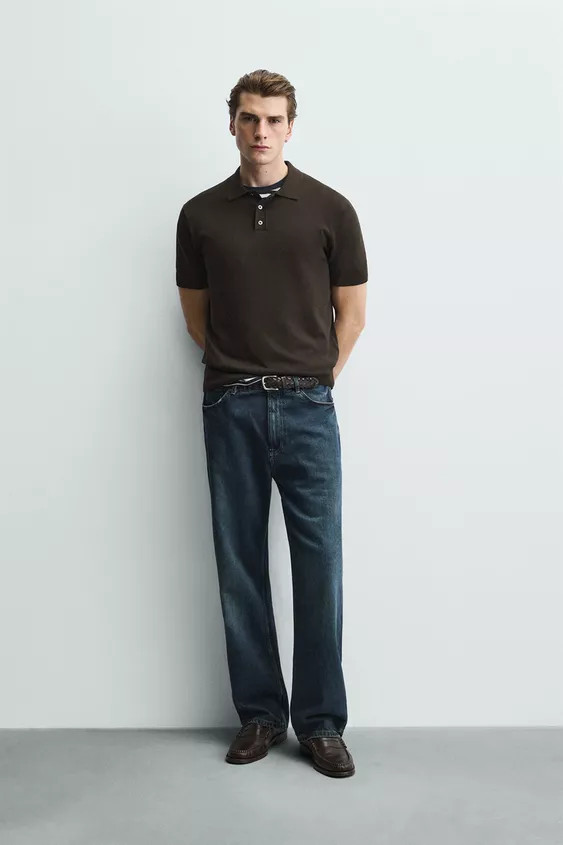 REGULAR FIT KNIT POLO SHIRT | Zara US