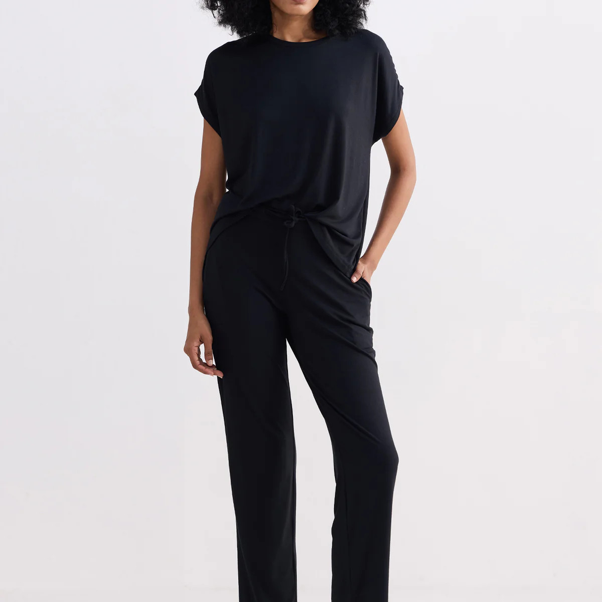 Relaxed Tee Set in Black | Reistor