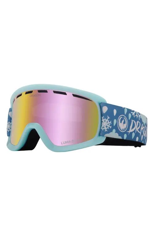 DRAGON Lil D Base Youth Fit 44mm Snow Goggles in Snow Dance/Pink Ion at Nordstrom | Nordstrom