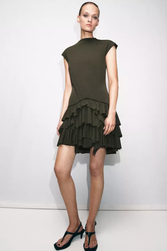 RUFFLED SHORT DRESS | Zara Canada