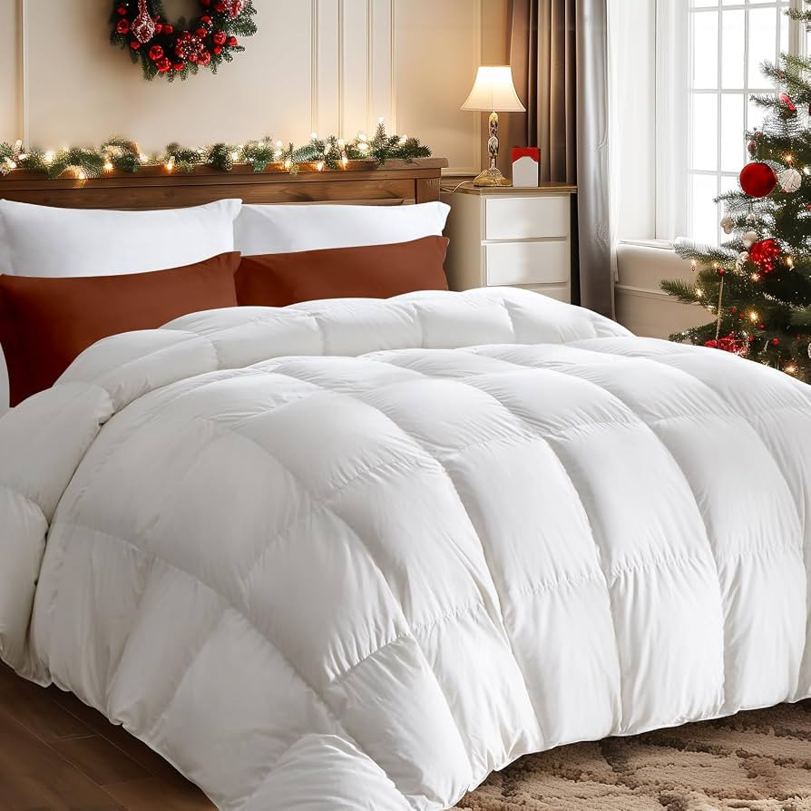 puredown® Goose Feather Comforter Full/Queen Size, All Season Duvet Insert Medium Warmth, Cloud ... | Amazon (US)