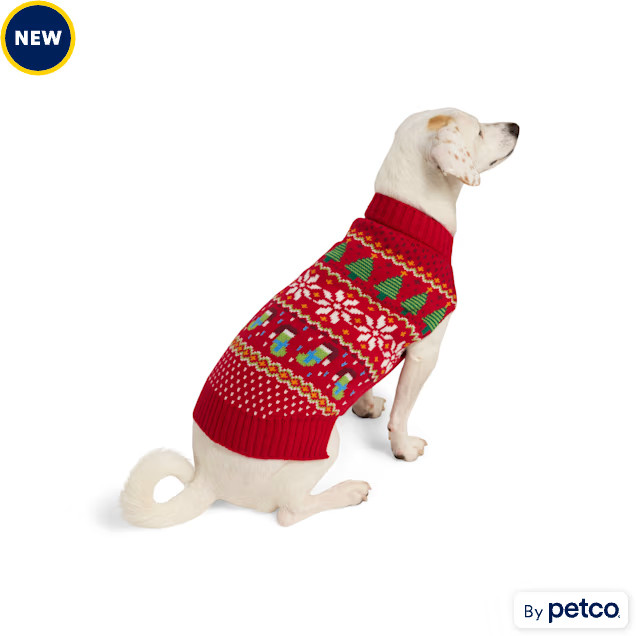 Merry Makings Fair Isle Knit Pet Holiday Sweater, Large | Petco