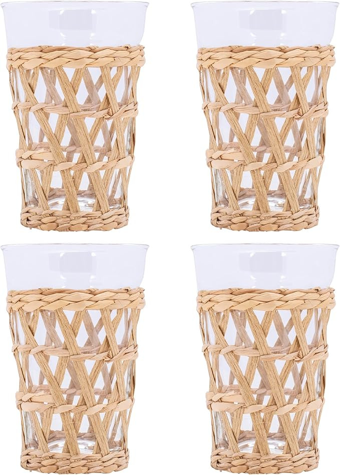 tag True Living Classic Clear Island 14 ounce Drinking Glass with Removeable Sleeve Set of 4, Sho... | Amazon (US)