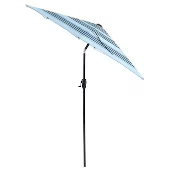 Style Selections 7.5-ft Steel Blue Push-button Tilt Market Patio Umbrella | Lowe's