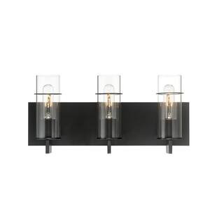 Pista Black 3-Light Vanity Light | The Home Depot