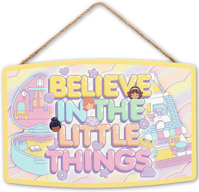 Mattel Polly Pocket Believe in the Little Things Hanging Wood Wall Decor - Adorable Polly Pocket ... | Amazon (US)