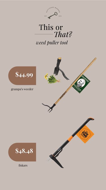 Crowdsourcing which weeder to buy out of the two top rated ones. If you’re looking for one, check these out! They both have great reviews. Fiskars tool is on sale.  #gardening #yardwork

#LTKHome #LTKSaleAlert