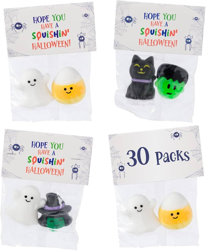 30 Pack Halloween Squishes, Halloween Party Favors, Halloween Classroom Favors, Squishy Toys, Goo... | Amazon (US)