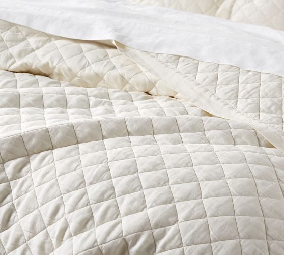 Belgian Flax Linen Diamond Quilt | Pottery Barn (US)