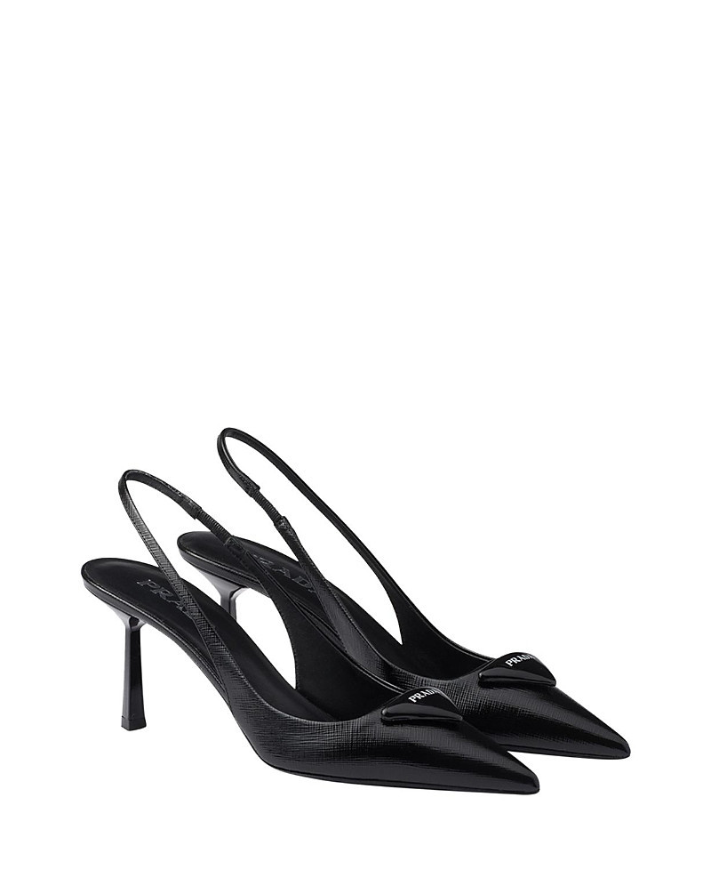 Prada Women's Saffiano Patent Leather Slingback Pumps | Bloomingdale's (US)