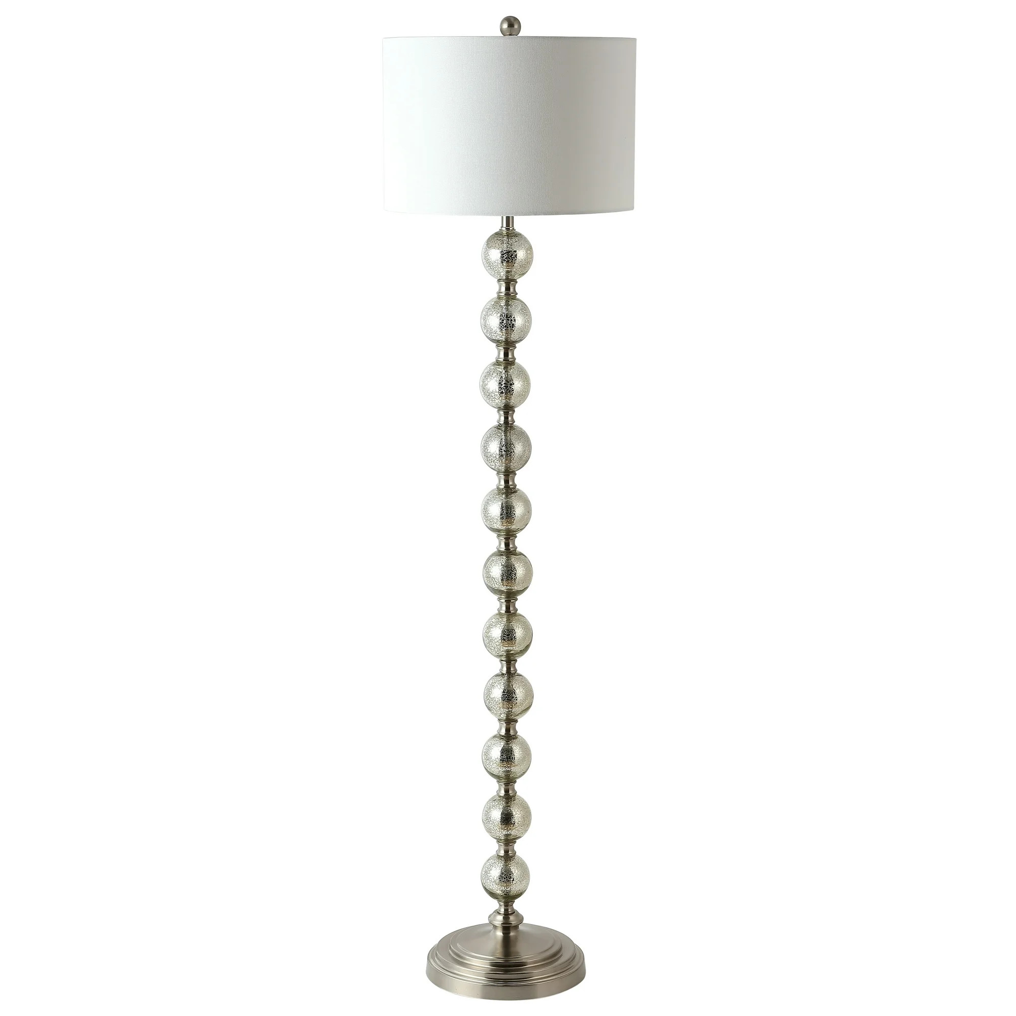 SAFAVIEH Cace 60 in. H Beaded Glam Floor Lamp, Nickel/Ivory | Walmart (US)