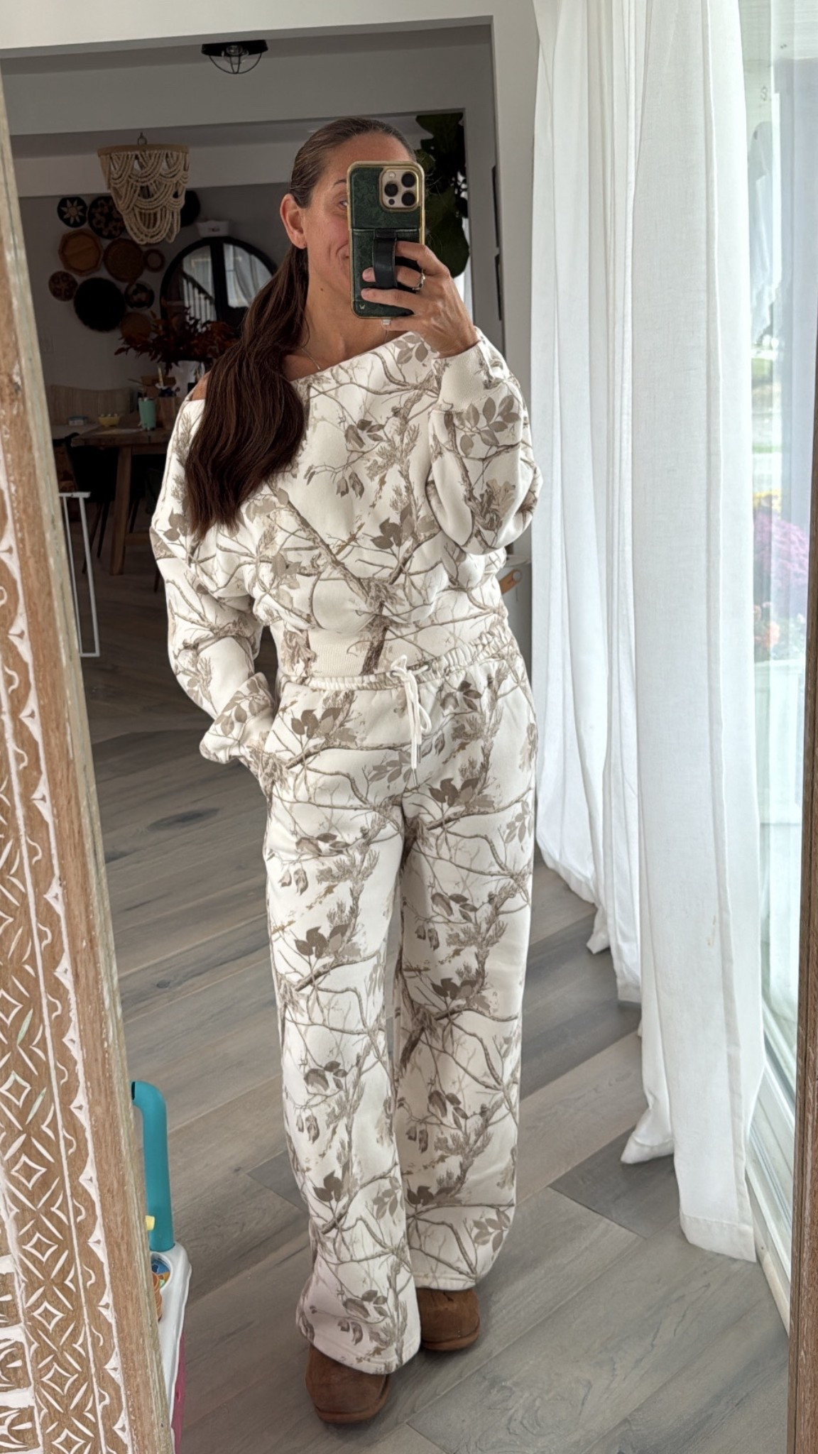 Cozy, comfy cream camp lounge outfit from Abercrombie! Wearing size XS in both (XS short in the pants).. soo soft! Perfect for a chilly fall or cold winter day.

Sweat outfit | camo sweatsuit | camo sweatshirt | camo sweatpants | Abercrombie | aber | Stay at home mom outfit | sahm outfit | lazy day outfit 

#LTKStyleTip #LTKFindsUnder100 #LTKPetite