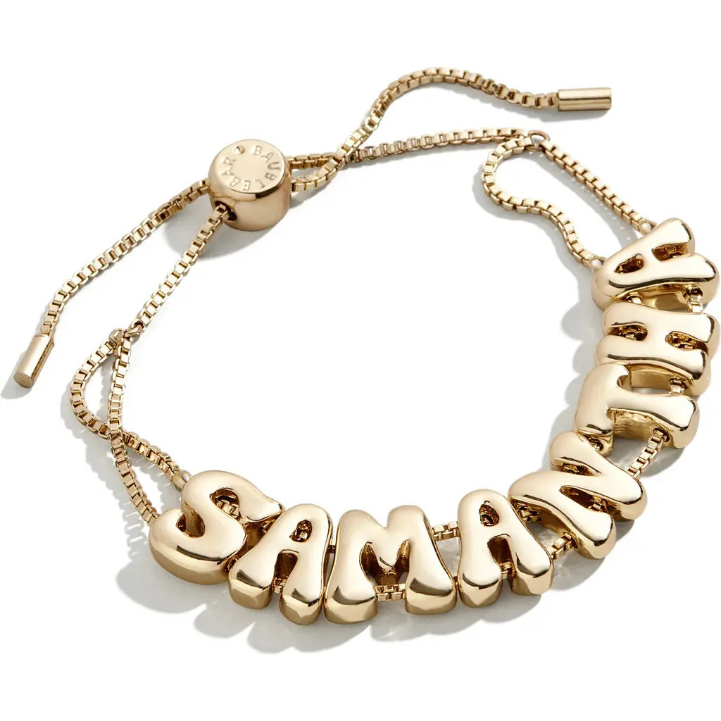 BaubleBar Bubble Custom Slider Bracelet in Gold at Nordstrom | Nordstrom