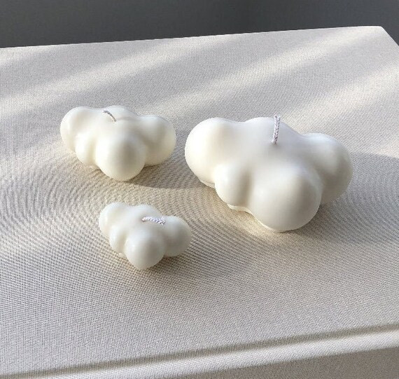 Trio cloud candle set | 3 soy cloud candle set | 3 white candle set | Etsy (US)
