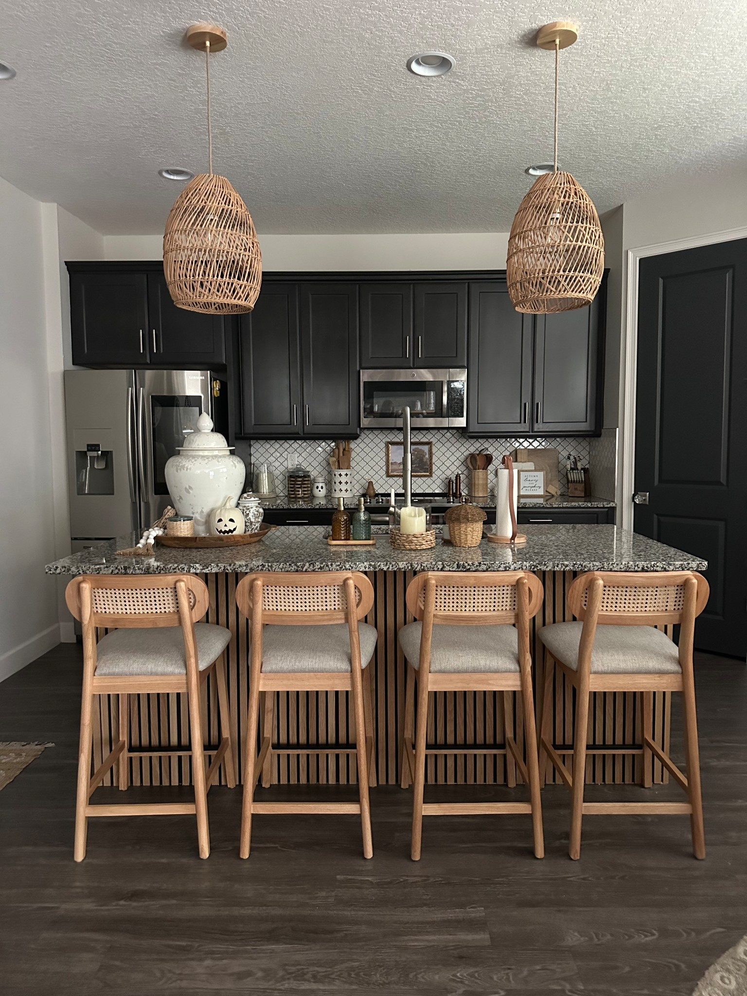 Cozy fall aesthetic #kitchen #barstools #stools #bohodesign #homedecor #interiordesign .#fallideas #pendantlight #kitchebdesign  

#LTKStyleTip #LTKSeasonal #LTKHome