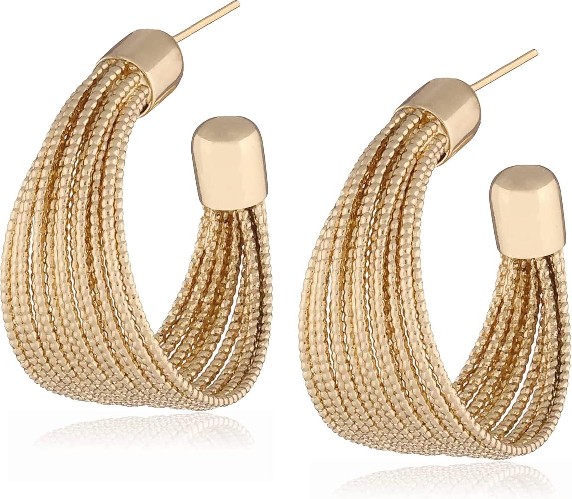 Gold Hoop Earrings for Women Gifts for Women Vintage Leopard Edil Fantas 14K Gold Plated Acrylic ... | Amazon (US)